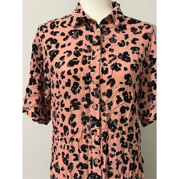 Anthropologie Maeve pink leopard print tunic top S - Picture 3 of 6
